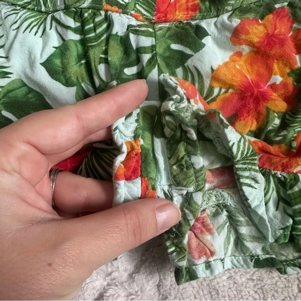 Art Class | Toddler Tropical Off The Shoulder Floral Blouse Set | Size 3T